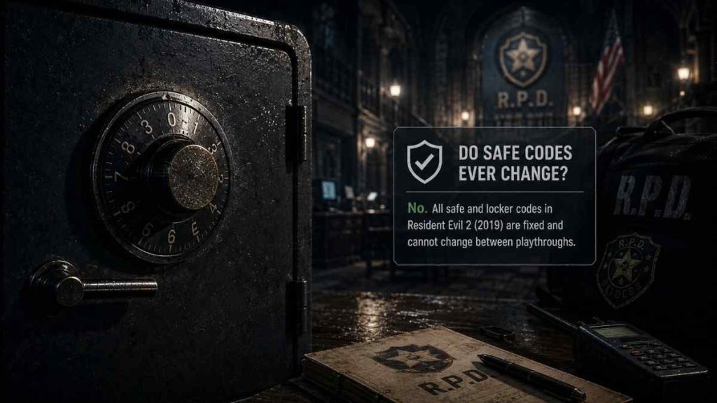 Resident Evil 2 Police Station Safe and Locker Codes (All Combinations) 6 Do the Safe Codes Ever Change