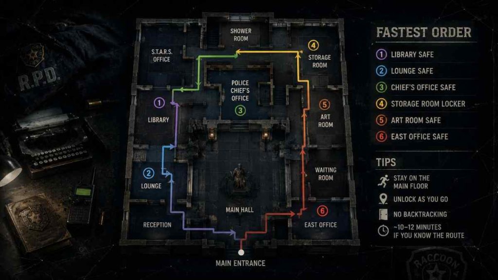 Resident Evil 2 Police Station Safe and Locker Codes (All Combinations) 5 Fastest Order to Grab Every Code Without Backtracking