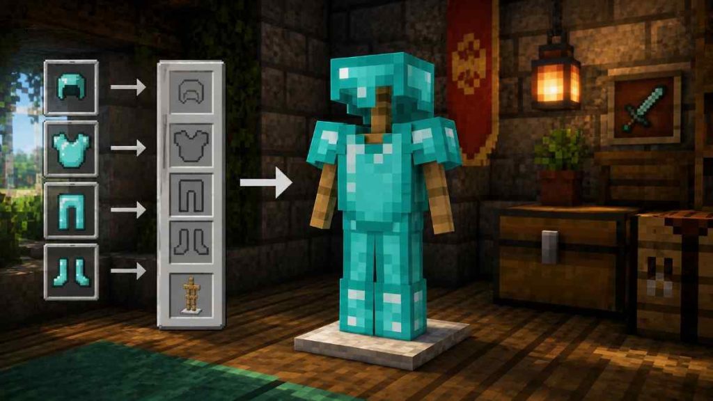 How to Make an Armor Stand in Minecraft 6 How to Put Armor on an Armor Stand in Minecraft Once Its Built