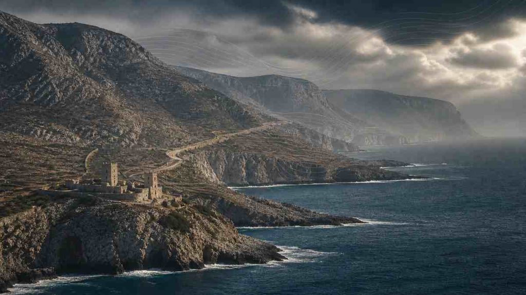 mani peninsula coastline greece