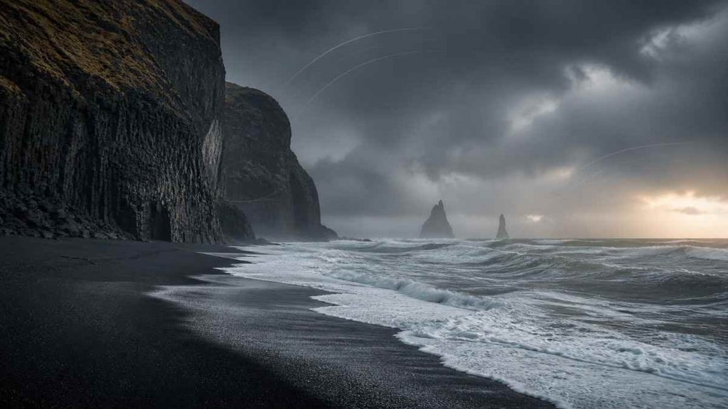 south iceland black sand coast
